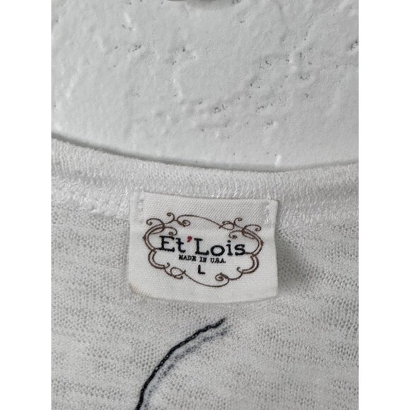 Et' Lois Off White Multicolor Abstract Printed Hi-Lo Women's Tunic Tank Top L - Picture 2 of 4